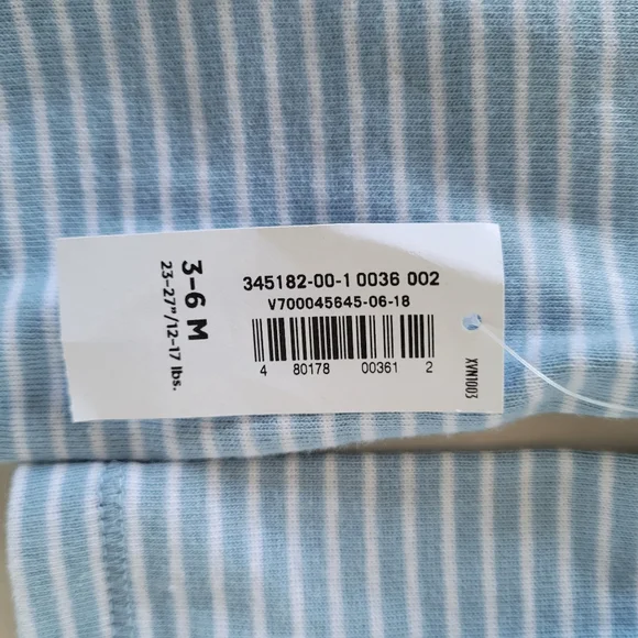 BABY GIFT SET Old Navy footed striped pj's & BABY KISS Towel & Washcloths Blue - Picture 9 of 14